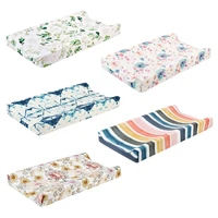 baby changing pad cover floral print fitted crib sheet infant or toddler bed nursery unisex diaper change table sheet