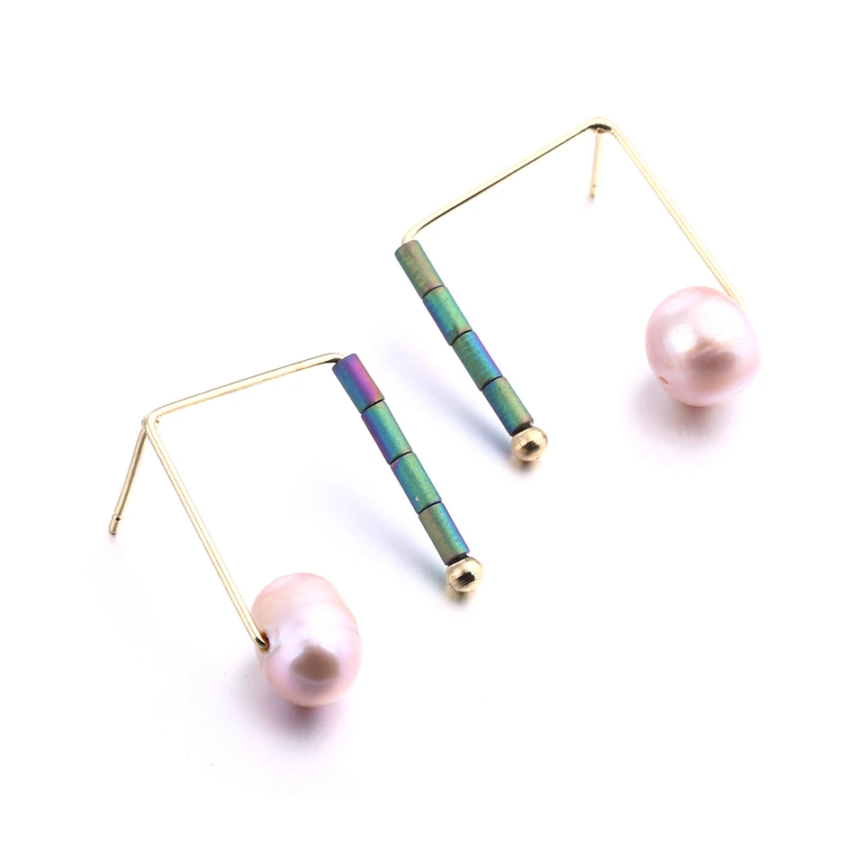 Женские серьги гвоздики Match Right винтажные геометрические с искусственным