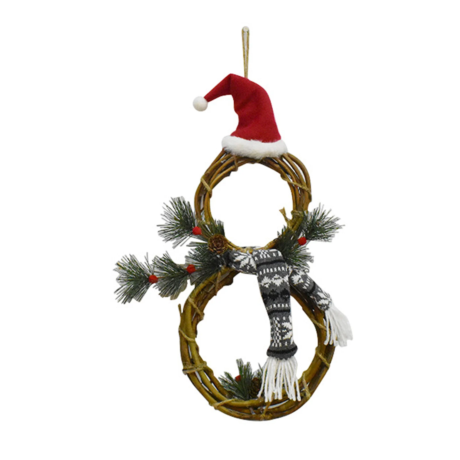 

Рождественский венок на батарейках, домашний декор вечерние Праздничная светодиодная гирлянда со светодиодный неговиком, подвесная Празд...