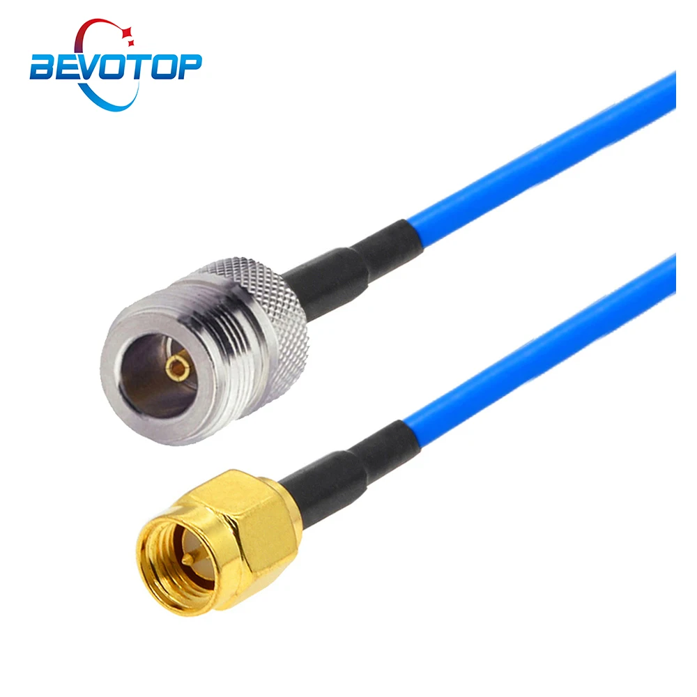1 шт. N женский Вилочная часть разъема SMA синий RG405 RF с коаксиальным кабелем Кабель