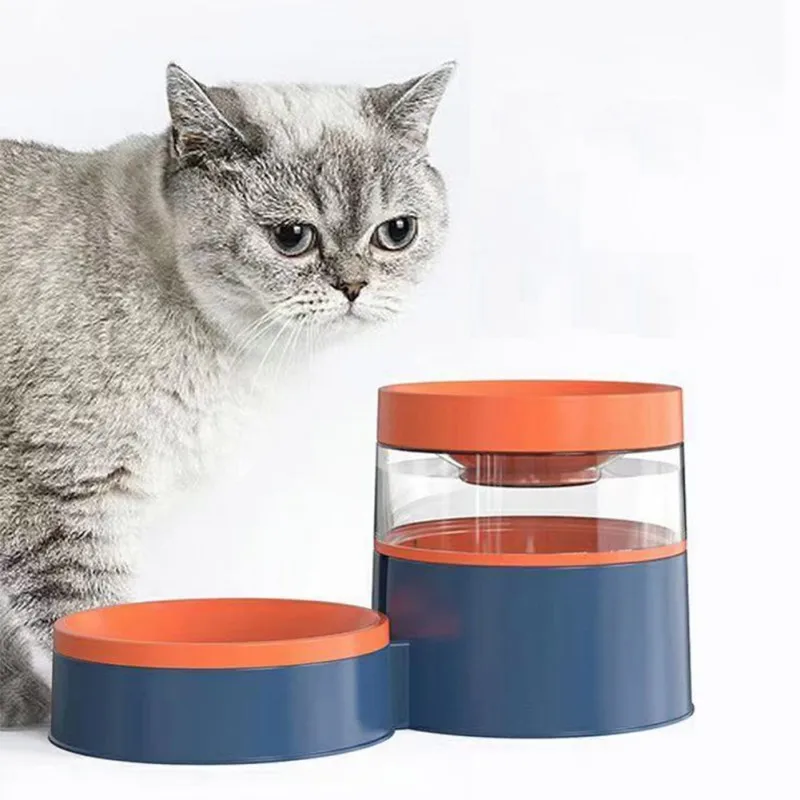 

Двойная чаша для кормления домашних животных, автоматическая поилка для питьевой воды, 3D Нескользящая Поворотная миска на шею, для питомцев