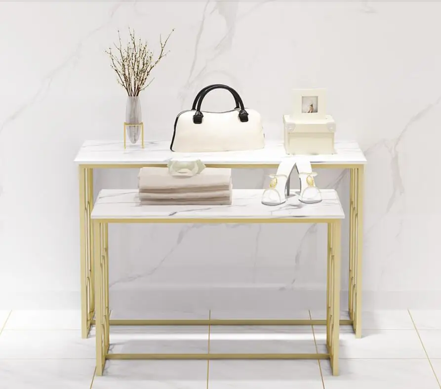 

Clothing store display rack Zhongdao double rack women's clothing shop middle water table light luxury gold hanger