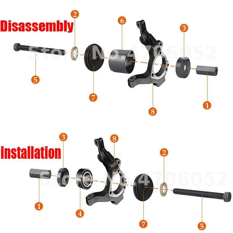Адаптер для удаления подшипников переднего колеса шкив набор инструментов WXGJ 102|