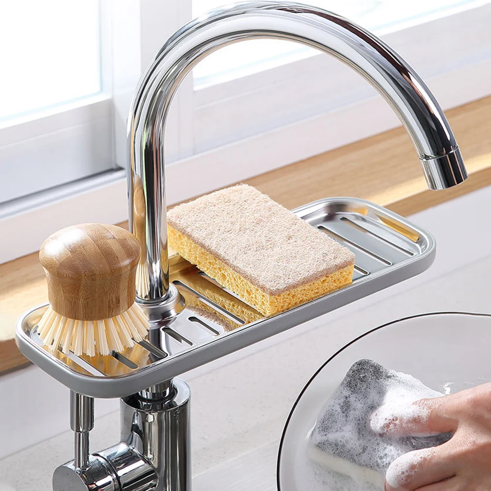 

Stainless Steel Faucet Rack Kitchen Supplies Sink Storage Rack Sink Rag Drain Basket Drainer Rack for Kitchen Sink Bathroom