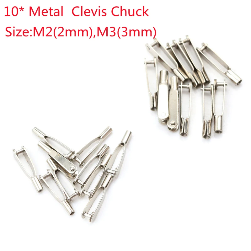 

10pcs M2 / M3 Metal Clevis Chuck High Quality RC Control Horn Steel Clevis Chuck For RC Place Air Plane RC Car