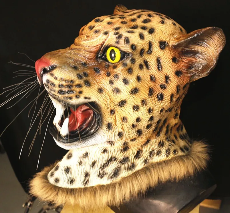 

Carnival Party Supplies Masquerade Cosplay Leopard Panther Animal Head Latex Jaguar Mask