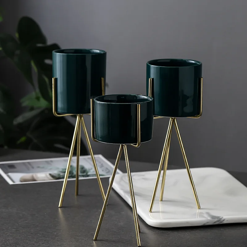 Скандинавская простая керамическая железная Цветочная ваза цветочный горшок