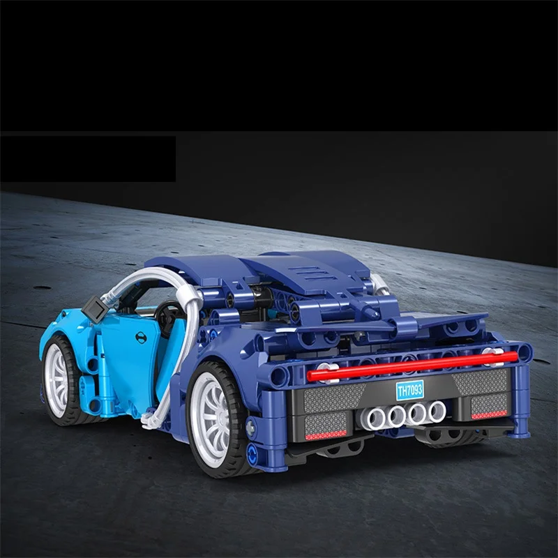 

2021 NEW HATOSTEPED Blue Pull Back Sports Car Model Assembled Building Blocks Educational Toys Pull Back Building Block Car Toy