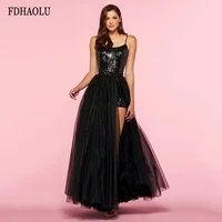 fdhaolu ae140 black formal dress women elegant sequined evening gowns for women special occasion dress