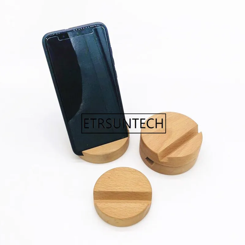 

100pcs Round Wood Phone Stand Holder Mobile Phone Stand Universal Wooden Stand Holder