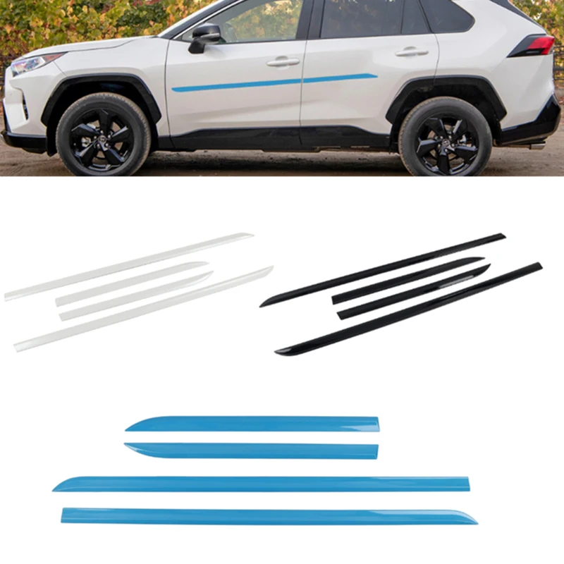 For Toyota RAV4 XA50 2019 2020 2021 2022 Colorful Side Door Body  Anti Scratches Molding Strips Protector Cover Trim Car Styling