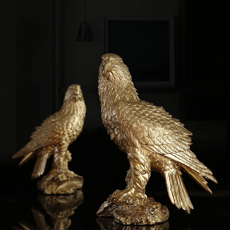 

Nordic Golden Eagle Sculpture Figurine Eagle Statue Sculptures Ornaments TV Cabimet Figurines Home Desk Decoration Ornament