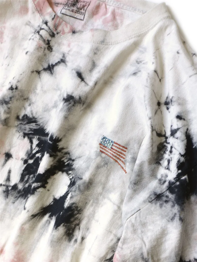 

Splash ink 2021ss Tie-dye KAPITAL T Shirt Men Women 1:1 Best Quality Cotton Skeleton Bone Printing T-shirt Tees