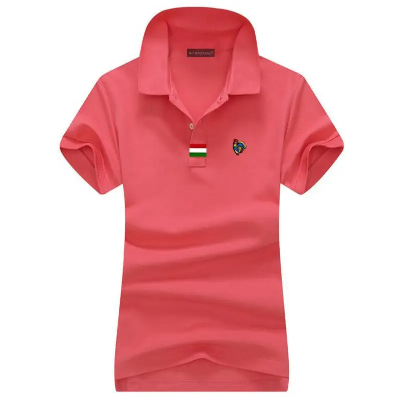Женские футболки-поло с коротким рукавом из 2020 хлопка повседневные 100% облегающие