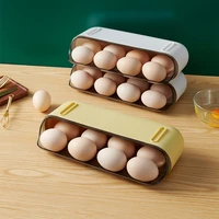 kitchen refrigerator slide type egg storage box inclined superposition open plastic food storage box stackable egg tray
