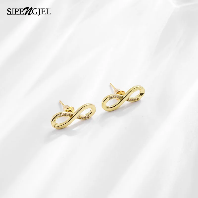 Женские серьги-гвоздики SIPENGJEL из циркония с геометрическим узором серьги для
