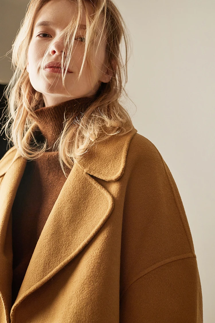 2019Cashmere sweater female high collar pullover loose large size women's short side split fork sweater simple bottoming sweater