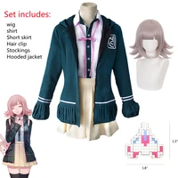 anime danganronpa nanami chiaki cosplay costume japanese school uniform high school students lolita skirt jacket short shirt