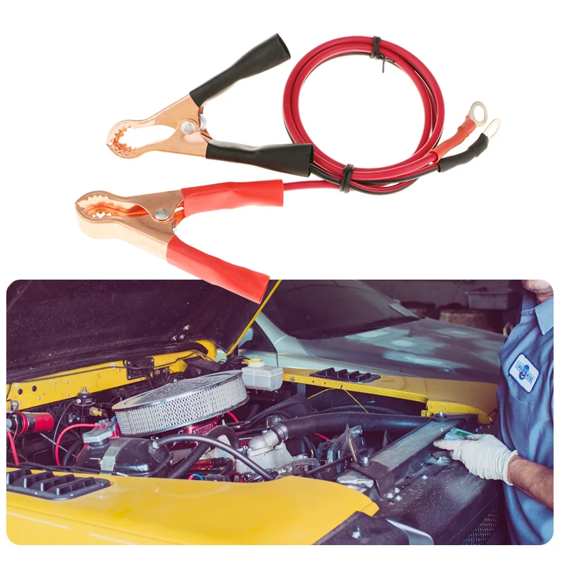 

1 Pair 50A Car Battery Clip & Cable Crocodile Car Van Battery Test Lead Clips Alligator Clips Electrical Jumper Wire Cable Clamp