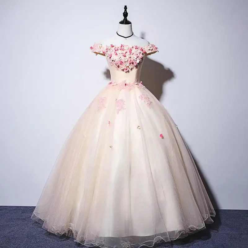 Женское бальное платье Quinceanera элегантное винтажное с открытыми плечами и