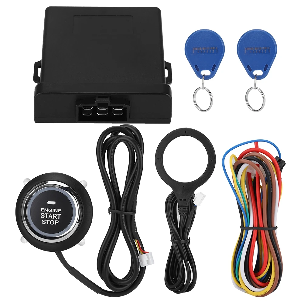 

Car Engine Smart Start Button, 3-5CM Push Start Stop Anti-theft Alarm System/RFID Engine Lock