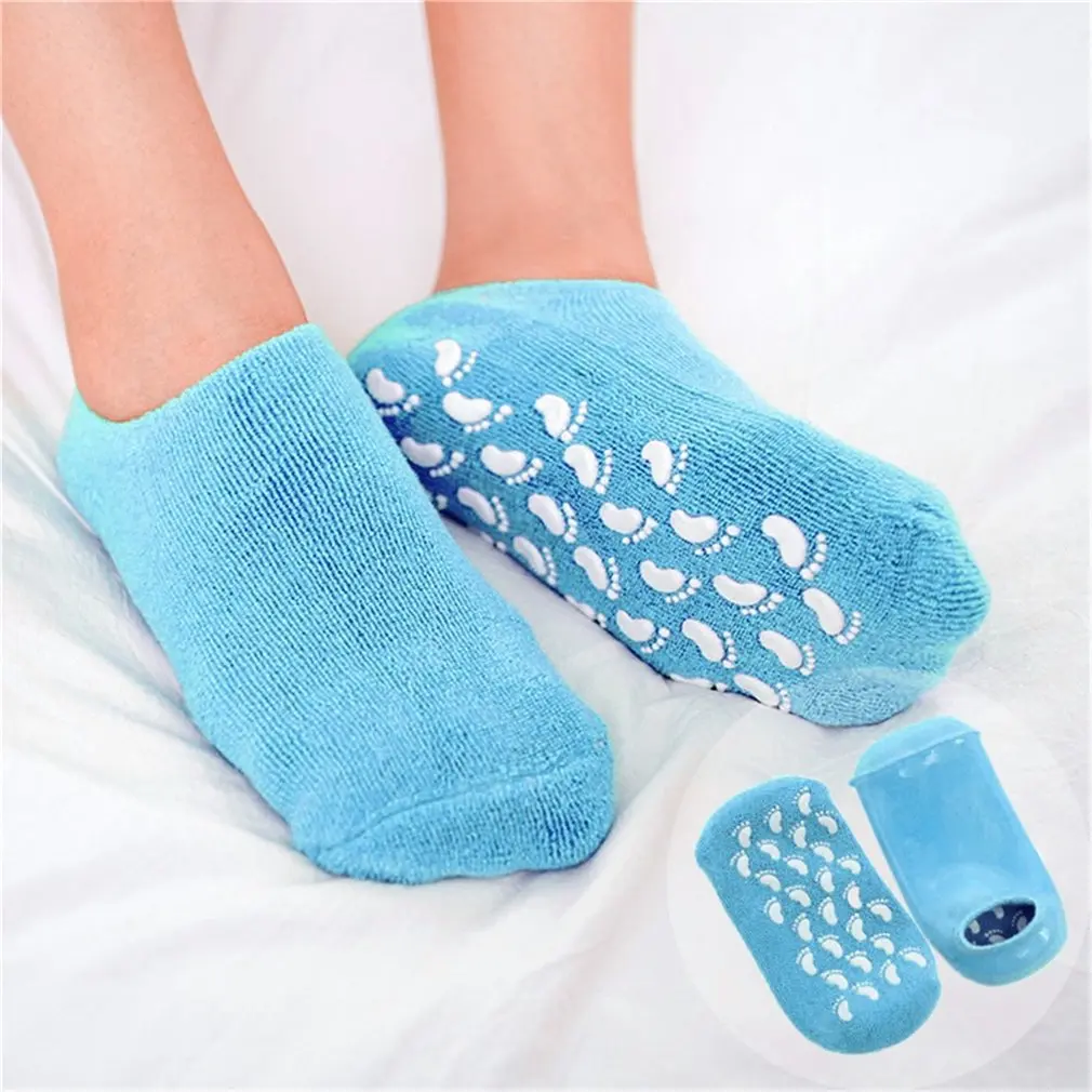 

1Pair Cotton and Silicon Treatment Spa Sock Scrub Pedicure Spa Socks Moisturizing Whitening Exfoliating Foot Mask