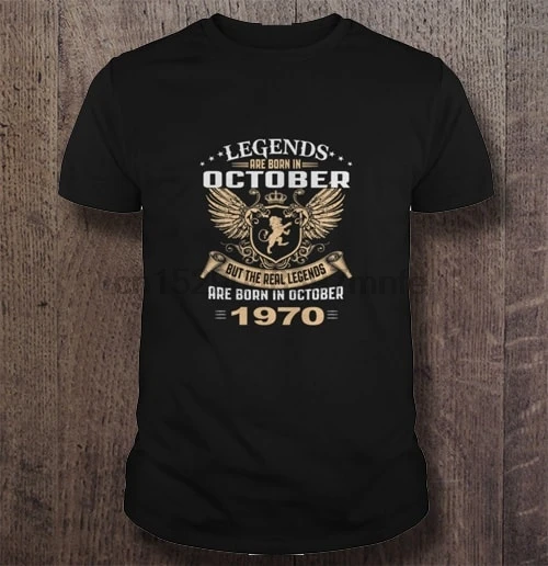 Мужская футболка Legends born in October но настоящие легенды рождены в октября 1970 года