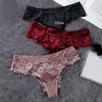 sexy lace thong panties female underwear for women seamless mini g string hollow breathable low rise briefs brazilian lingerie