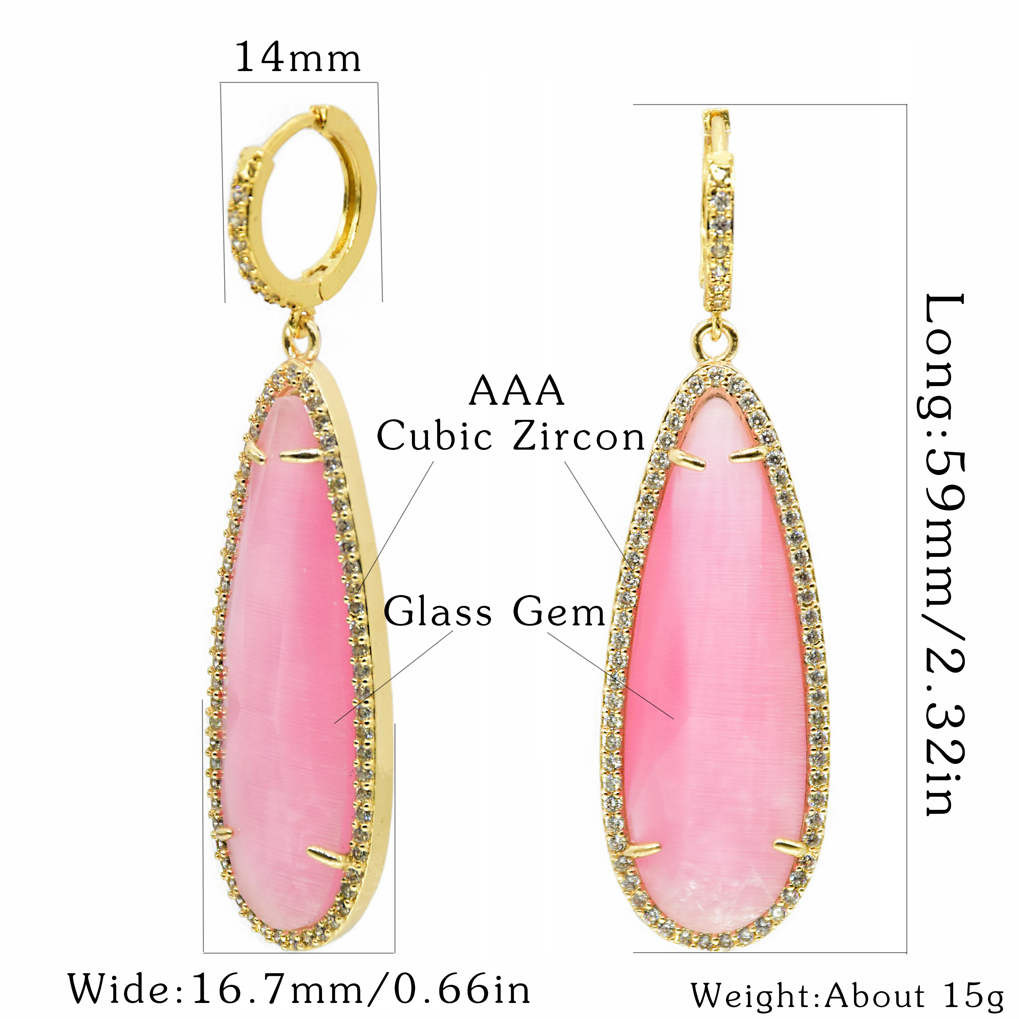 Серьги из кубического циркония для женщин микро-инкрустация роскошная грань