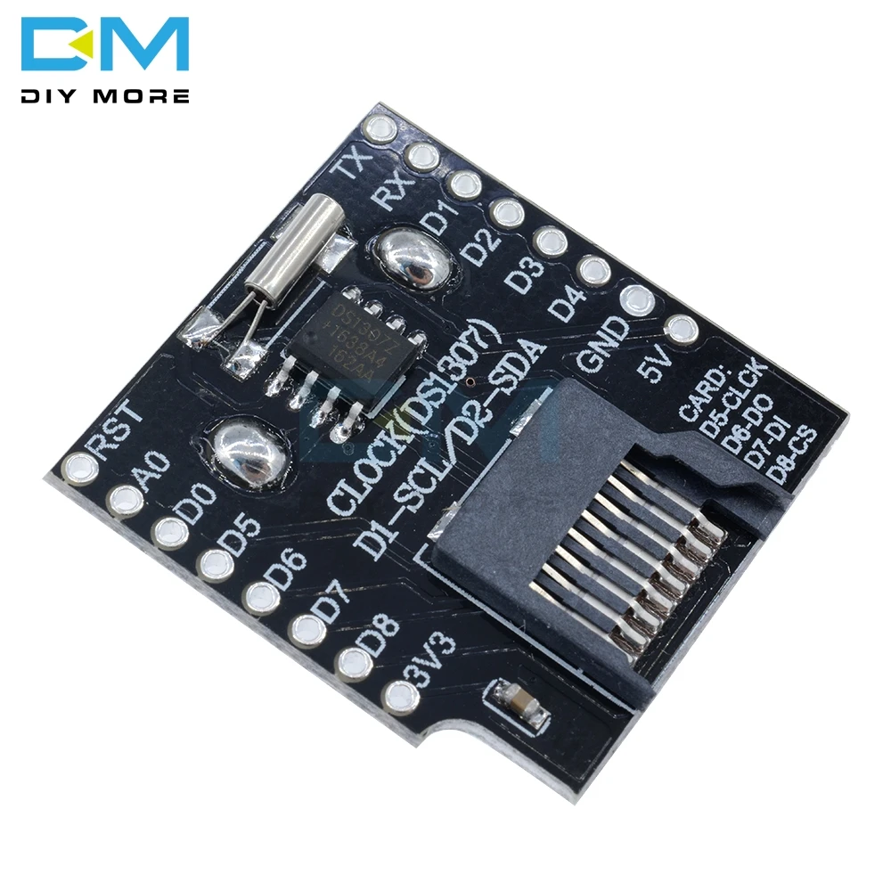 Щит регистратора данных в реальном времени для Micro SD WeMos WIFI D1 Mini Board + RTC DS1307 Clock Arduino