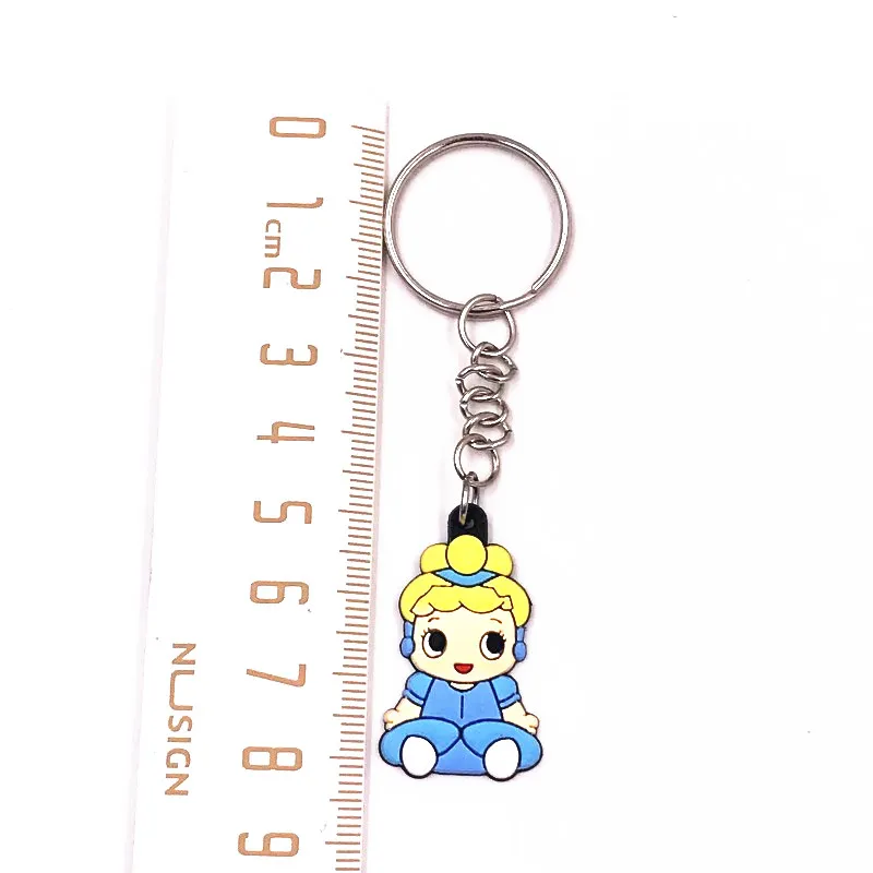 Красный на черном 1 шт. Kawaii для принцессы в стиле Ариель мультфильм брелок для девочек сумка Подвеска ПВХ фигурка Подвески Аксессуары Брелки держатель веревки - Цвет: Красный на черном