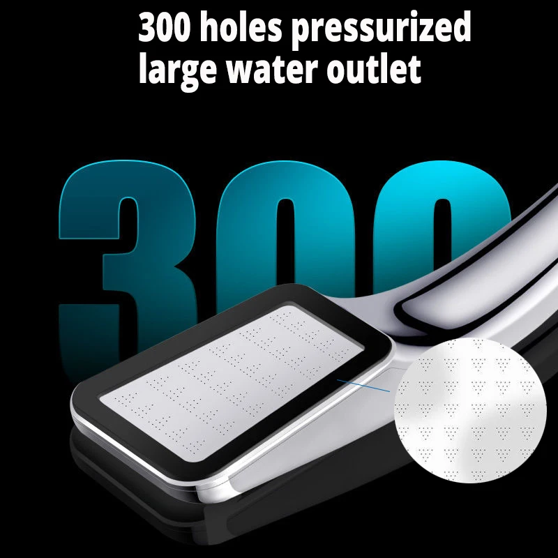 Square Shower Head 300 Holes Water Saving Nozzle With Abs Chrome High Pressure Bathroom Accessories Sprayer | Обустройство дома