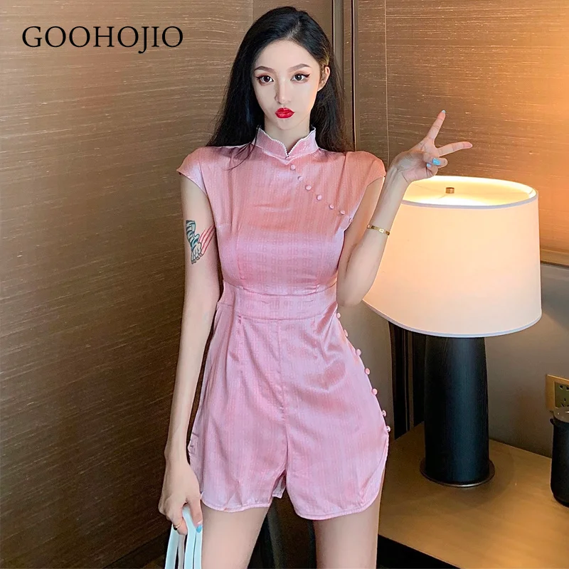 

GOOHOJIO 2021 Spring Autumn New Casual Rompers Women Temperament High Waist Jumpsuit Women Fashion Fashionable Jumpsuit Ladies