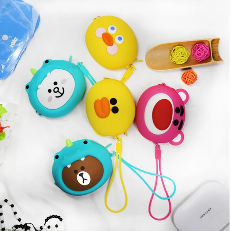 Kawaii кошелек для девочек мини через плечо силиконовый чехол на молнии с ремешком