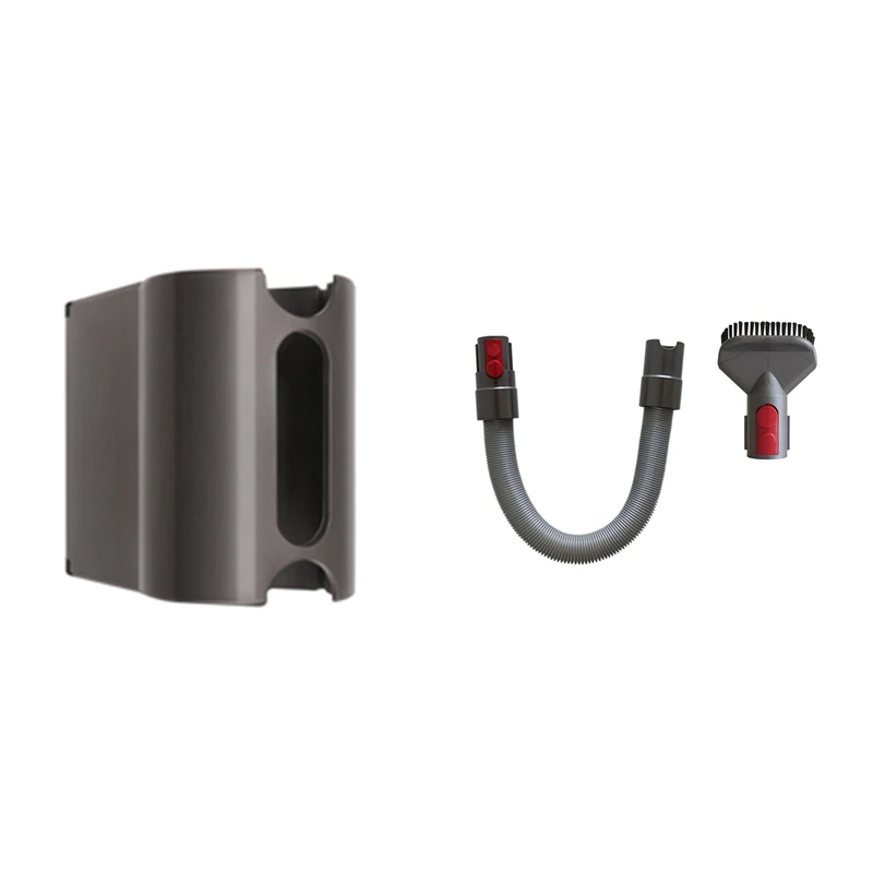 

Storage Holder Attachment Clip for Dyson V7 V8 V10 with Hard-Bristled Brush Head Nozzle Attachment and Telescopic Hose