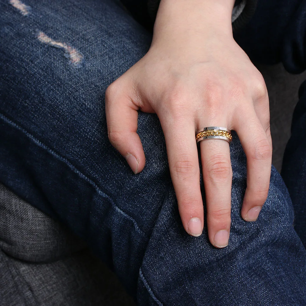 Кольцо-Спиннер из нержавеющей стали и титана для мужчин женщин - купить по