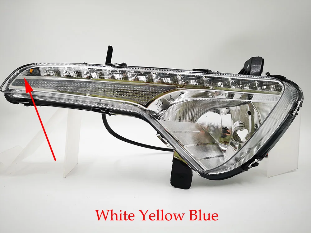 White Yellow Blue CSCSNL 2 шт. для kia Sportage 2010- 12 В светодиодный DRL дневные ходовые огни ABS противотуманная фара крышка с поворотом желтые сигнальные огни - Цвет: White Yellow Blue