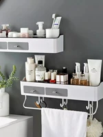 punch free bathroom organizer rack shampoo cosmetic storage rack bath kitchen towel holder household items bathroom accessories