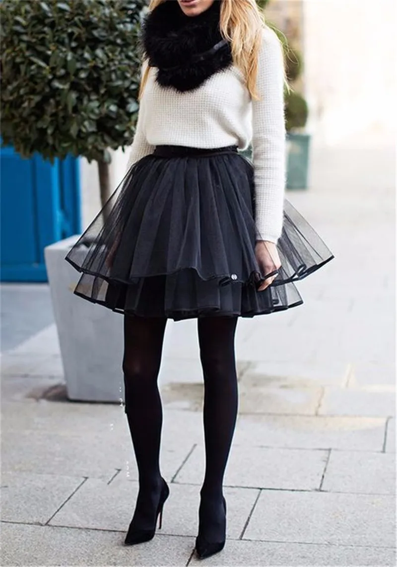 

Женская Тюлевая юбка-пачка, трапециевидная Готическая мини-юбка, женская короткая юбка длиной выше колена для выпускного вечера