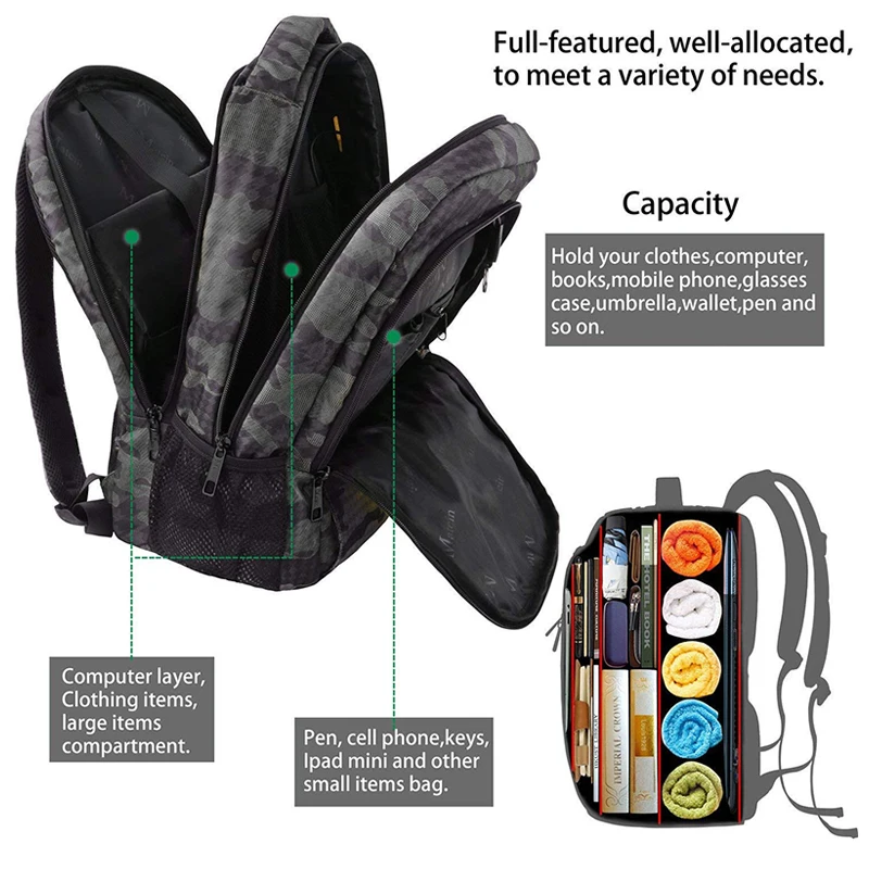 Мужской рюкзак Matein для ноутбука 15 6 дюйма с защитой от кражи | Багаж и сумки