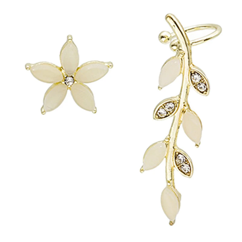 

1Piece Flower Zircon Piercing Earrings for Women Crystal Earrings Charm Inlaid Jewelry Cute Earrings