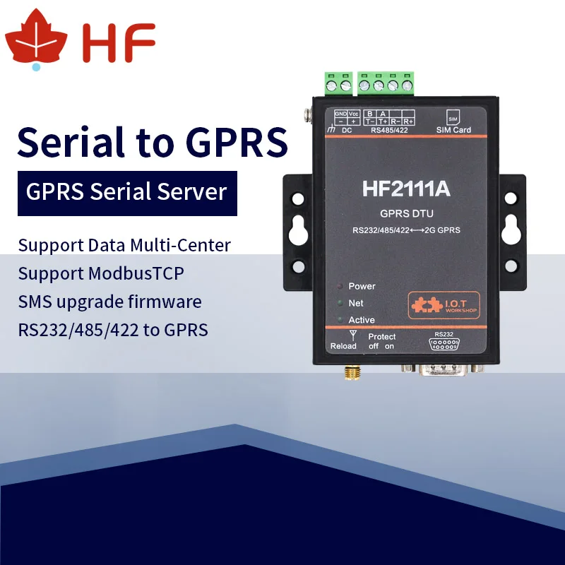 HF2111A модульный последовательный преобразователь RS232 RS485 RS422 в GPRS сервер |