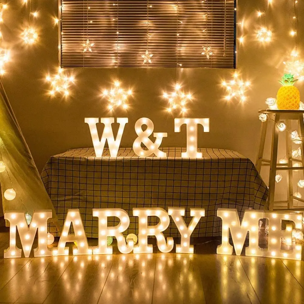 

16 / 22CM 26 English Letters DIY Combination LED Lamp Wedding Birthday Confession Proposal Decoration Letter Lamp Home Decor