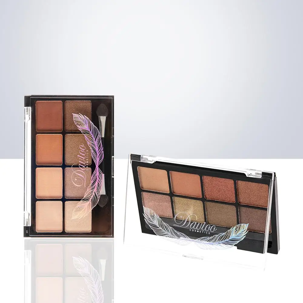 8 Colors Cosmetic Long-Lasting Eyeshadow Palette Glamorous Shimmer Glitter Smooth Not Blooming Makeup With Brush 60190034 |