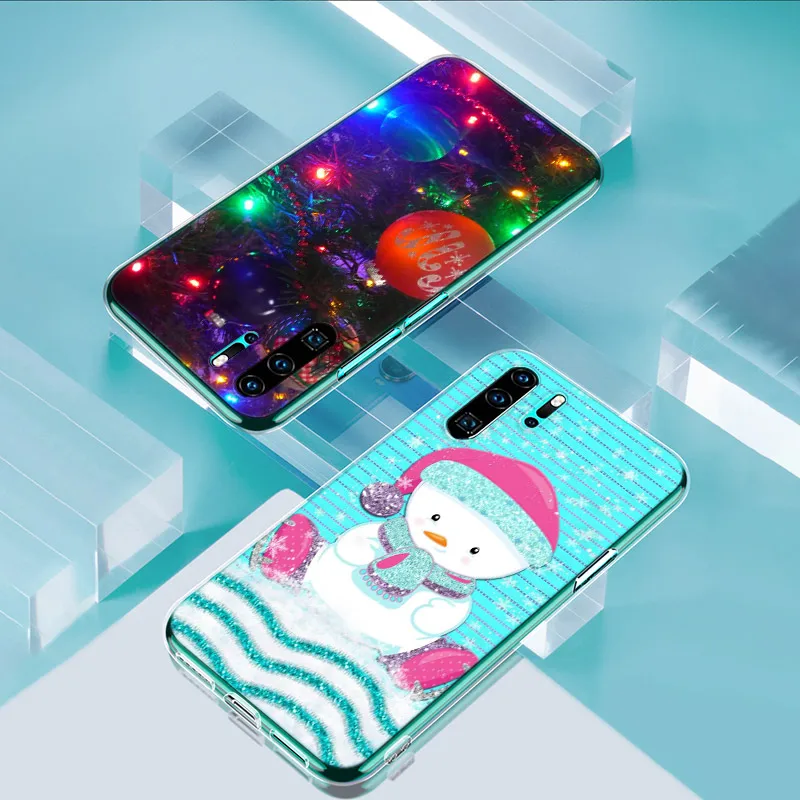 New Year Gifts Christmas Silicone Cover For Honor 30 30S 30i 9 10 9A 9C 9S 9N 10i 10X 9X Lite Pro 5G Phone Case