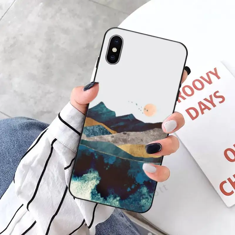 

Mountain Marble Moon Phone Case for iPhone 11 12 mini pro XS MAX 8 7 6 6S Plus X 5S SE 2020 XR