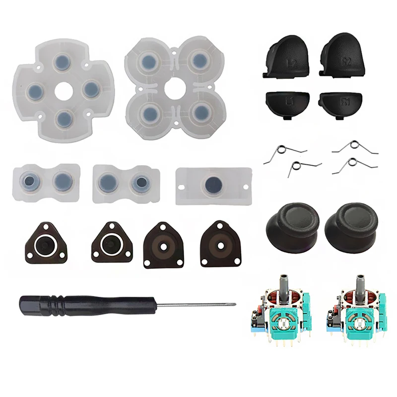 Game Accessories For Double Shock 4 PS4 Controller L1 R1 L2 R2 Trigger Button Analog Stick Conductive Rubber Repair Parts | Электроника