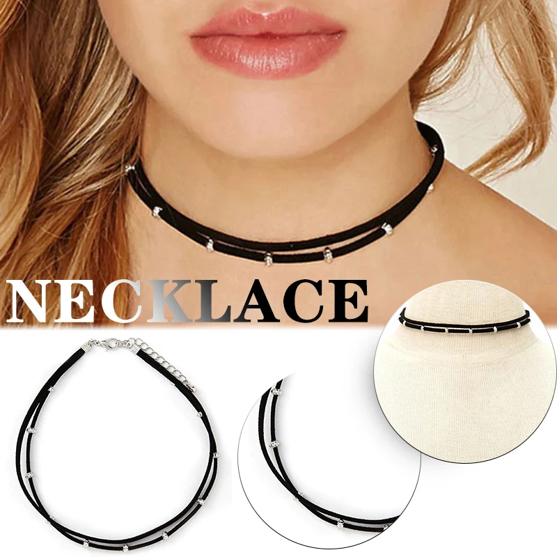 

Женский ошейник из искусственной замши, ожерелье-чокер из бисера в стиле панк, Модная бижутерия, подарок NIN668