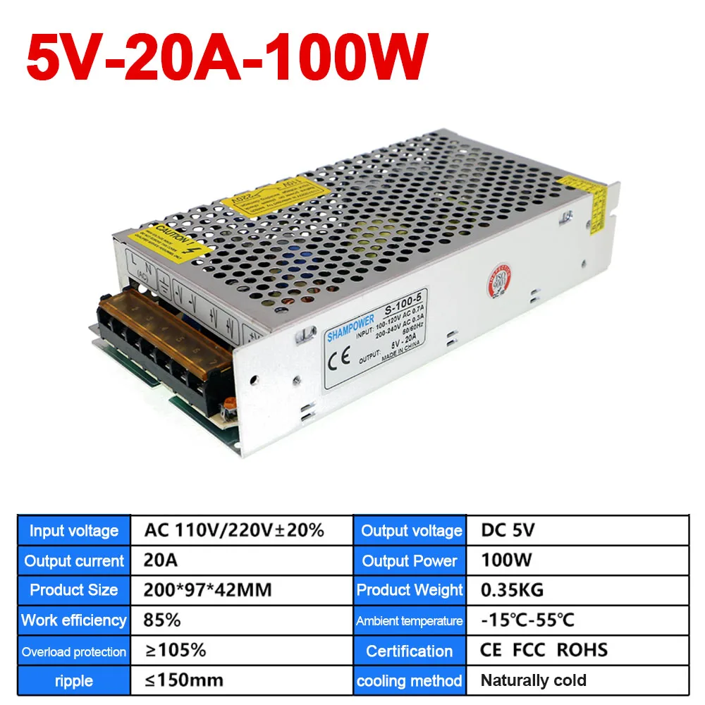 1 шт. универсальный импульсный источник питания AC 110 В/220 В в DC 5 12 24 светодиодный
