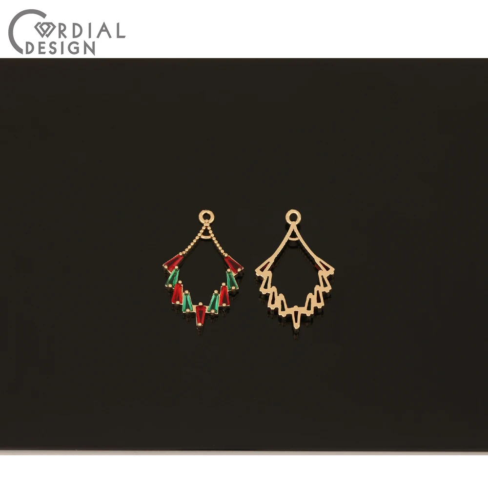 

Cordial Design 50Pcs 16*25MM CZ Charms/Hand Made/Earrings Making/Jewelry Accessories/DIY Pendant/Jewelry Findings & Components
